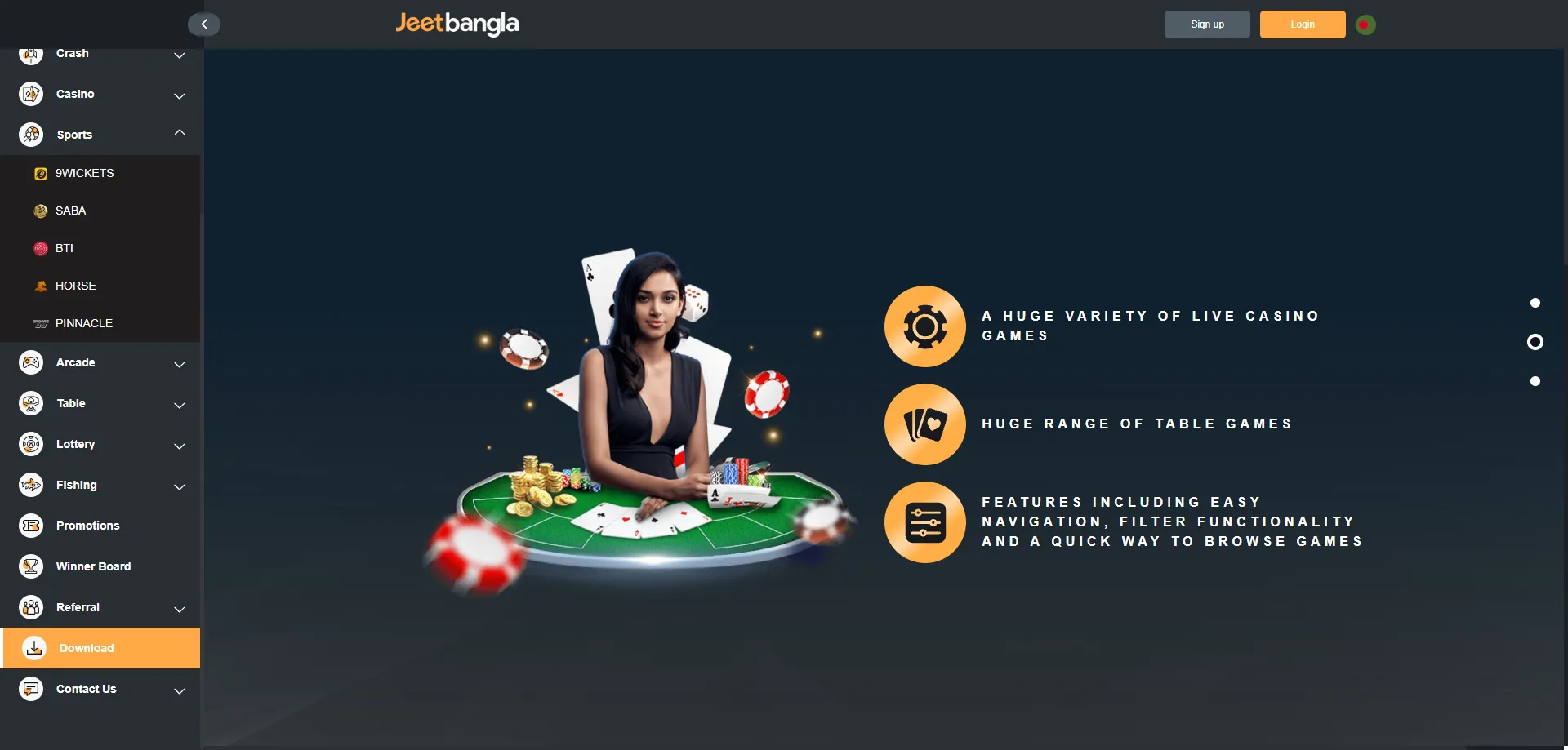 jeetbangla casino live dealer tables with real-time streaming