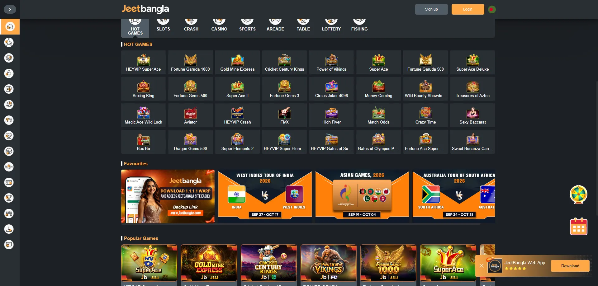 jeetbangla free spins on deposit — arcade and slot games
