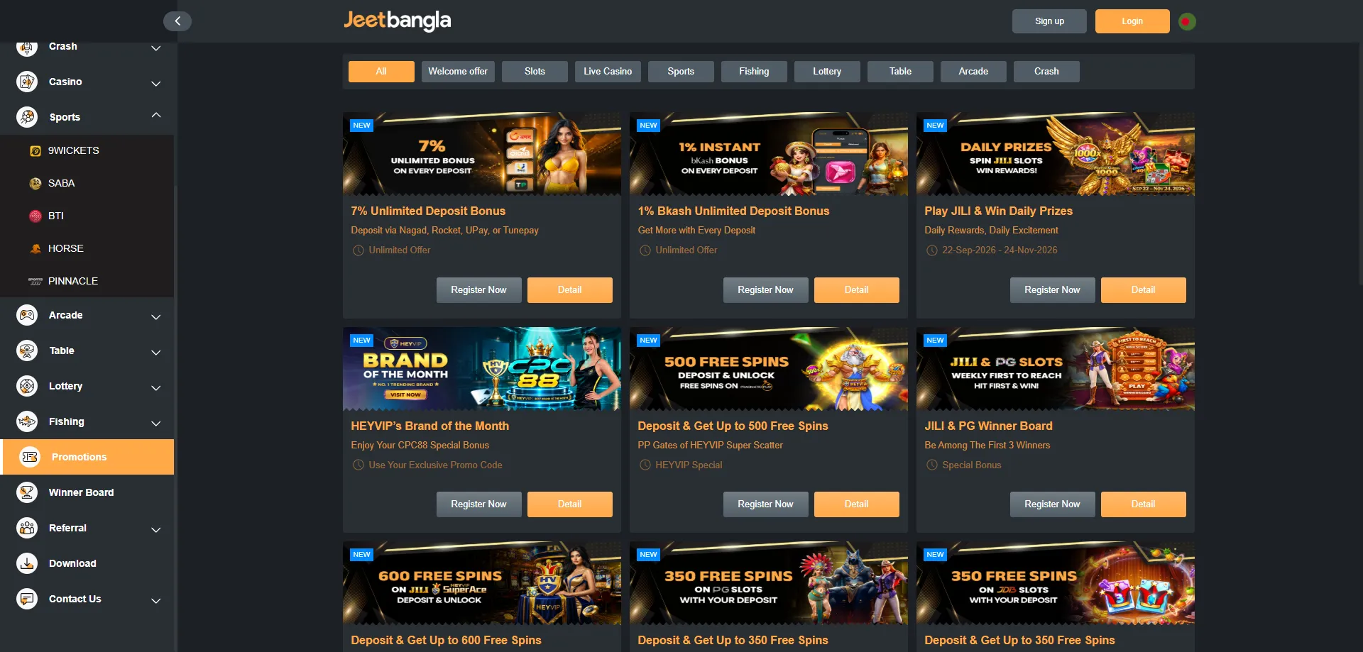 jeetbangla affiliate commission rates and welcome partner offer 2026