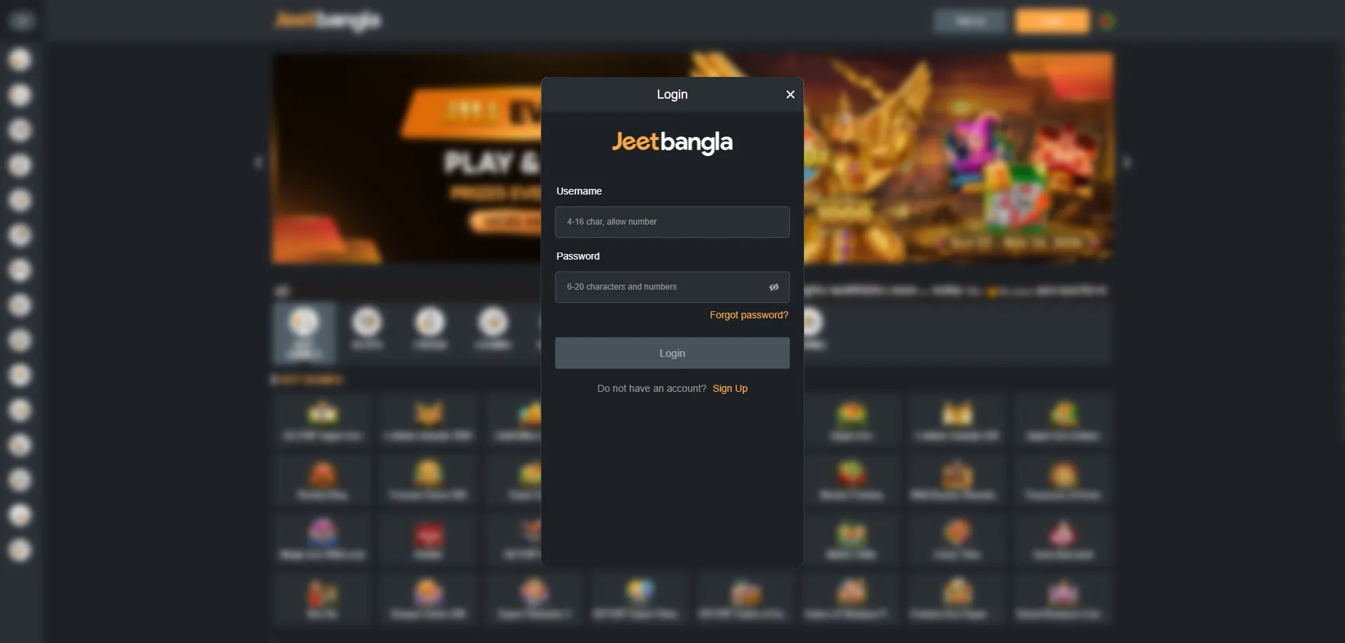 jeetbangla affiliate login page access on mobile and desktop browser
